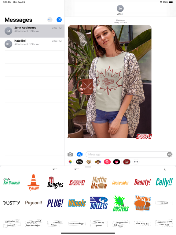 Hockey Stickers iPad screenshot 4 - Stickers app