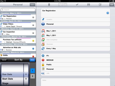 eTask for iPad screenshot 3