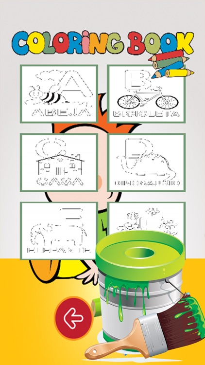 Boy Girl learn Spanish vocab by coloring book game