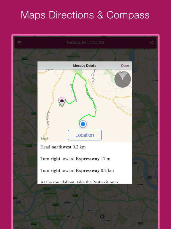 Mosques Locator iPad screenshot 4 - Navigation app