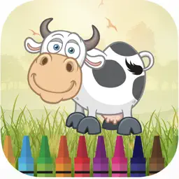 Animal in farm coloring book games for kids app icon