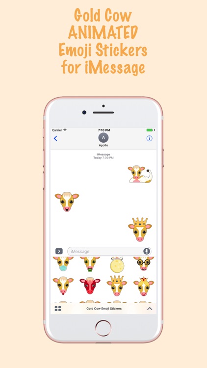 Gold Cow Emoji Stickers