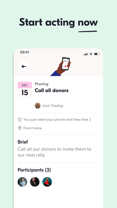 Qomon - Campaign, Volunteer Screenshot