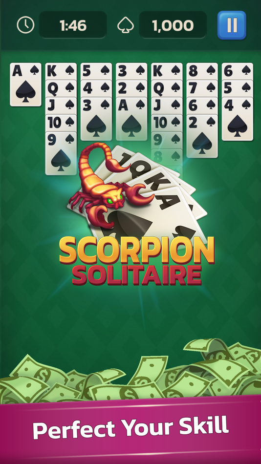 #4. Scorpion Solitaire Skillz Game (iOS) Podle: Fliprix OU
