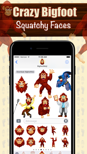 ‎BigfootMoji – Crazy Sasquatch & Bigfoot Emojis Screenshot