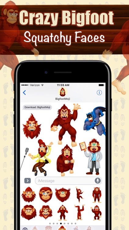 BigfootMoji – Crazy Sasquatch & Bigfoot Emojis screenshot-1
