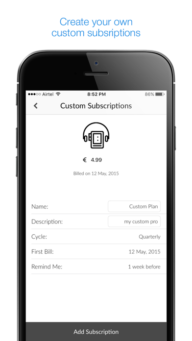 Robin - Subscription Manager Screenshot