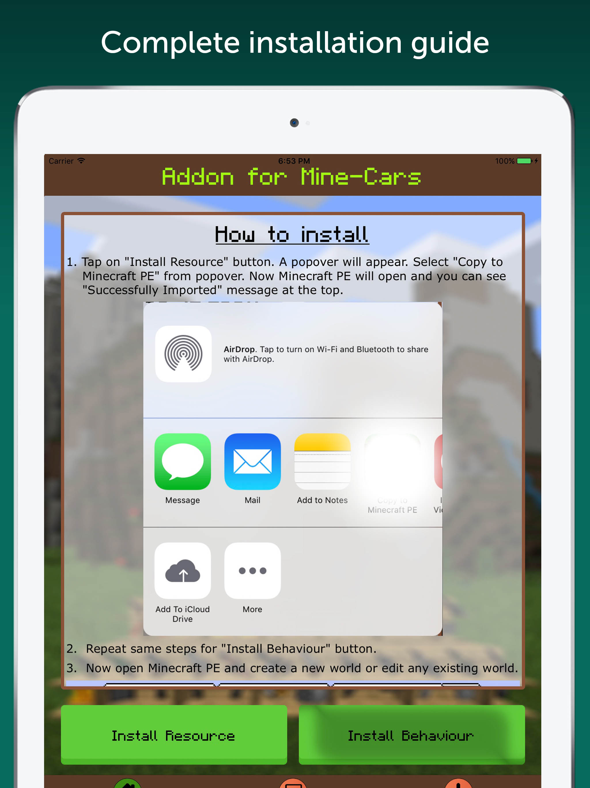 MineCars AddOn for Minecraft PE screenshot 5