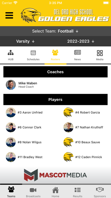 Del Oro Athletics Screenshot