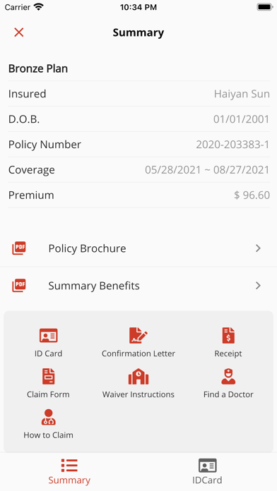 PSI Health Insurance Screenshot