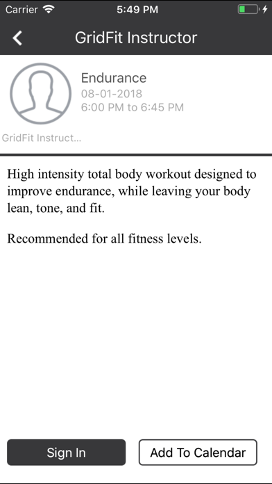GridFitness Screenshot