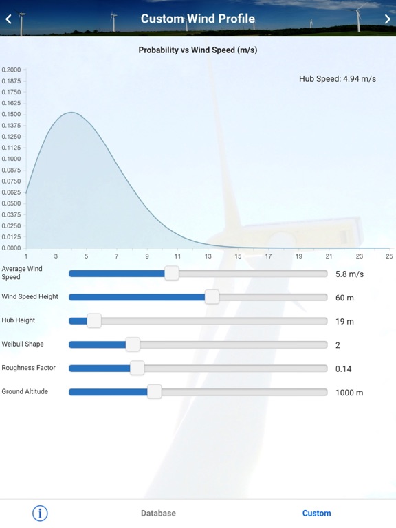 Screenshot #6 pour WindApp - Evaluate your wind turbine energy
