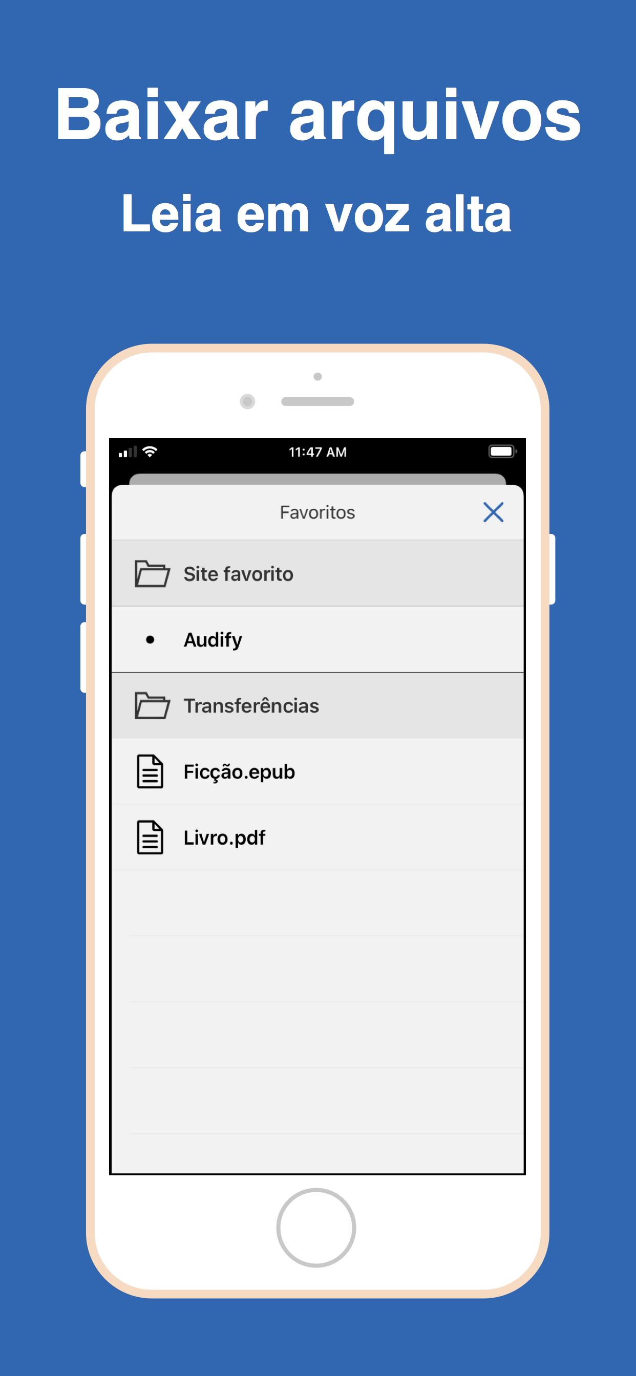 Audify texto em voz web (TTS)