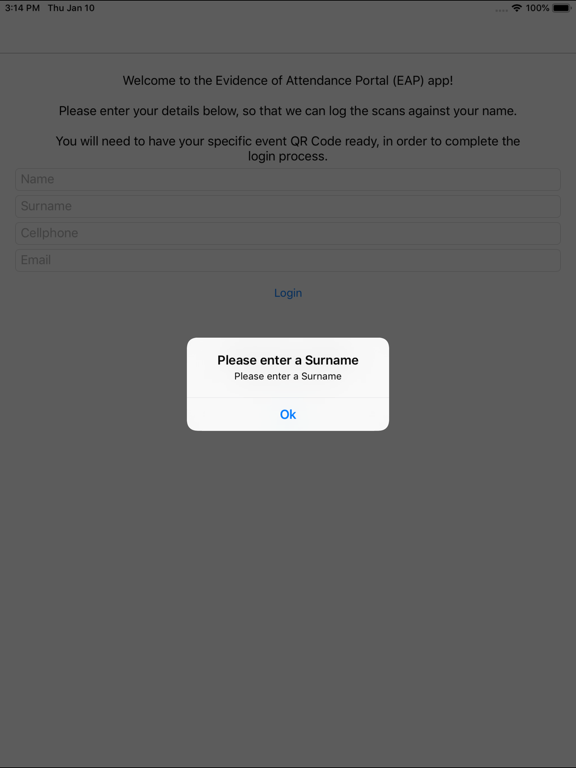 EAS Scanner iPad screenshot