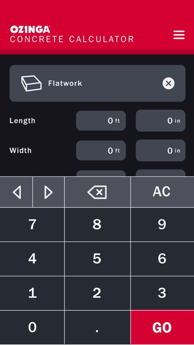 Ozinga Concrete Calculator Screenshot