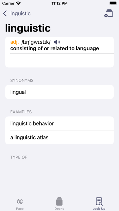 Pace - Vocabulary Decks Screenshot