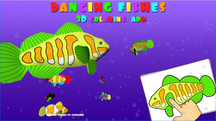 3D Coloring App. Dancing Fishes