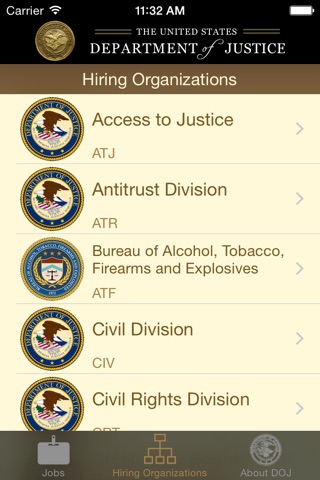 DOJ law jobs screenshot 2