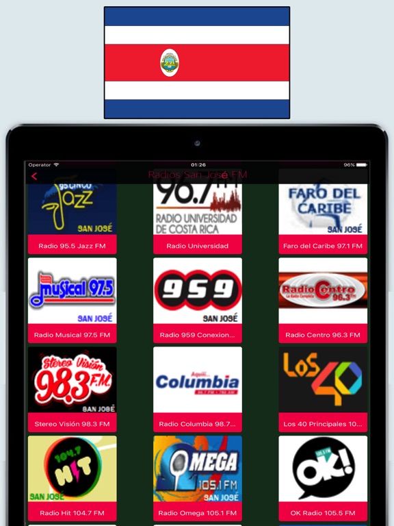 Radio Costa Rica FM / Radios Stations Online Live iPad screenshot 2 - Music app