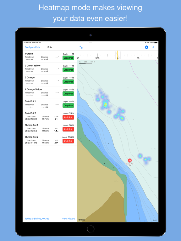 Crab and Shrimp Pot Tracker Screenshots