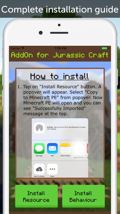 Jurassic Craft AddOn for Minecraft Pocket Edition
