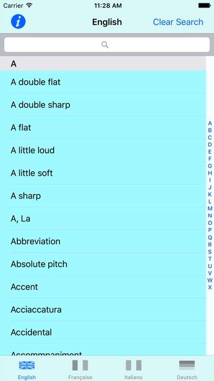 Music Lexicon in 4 Languages