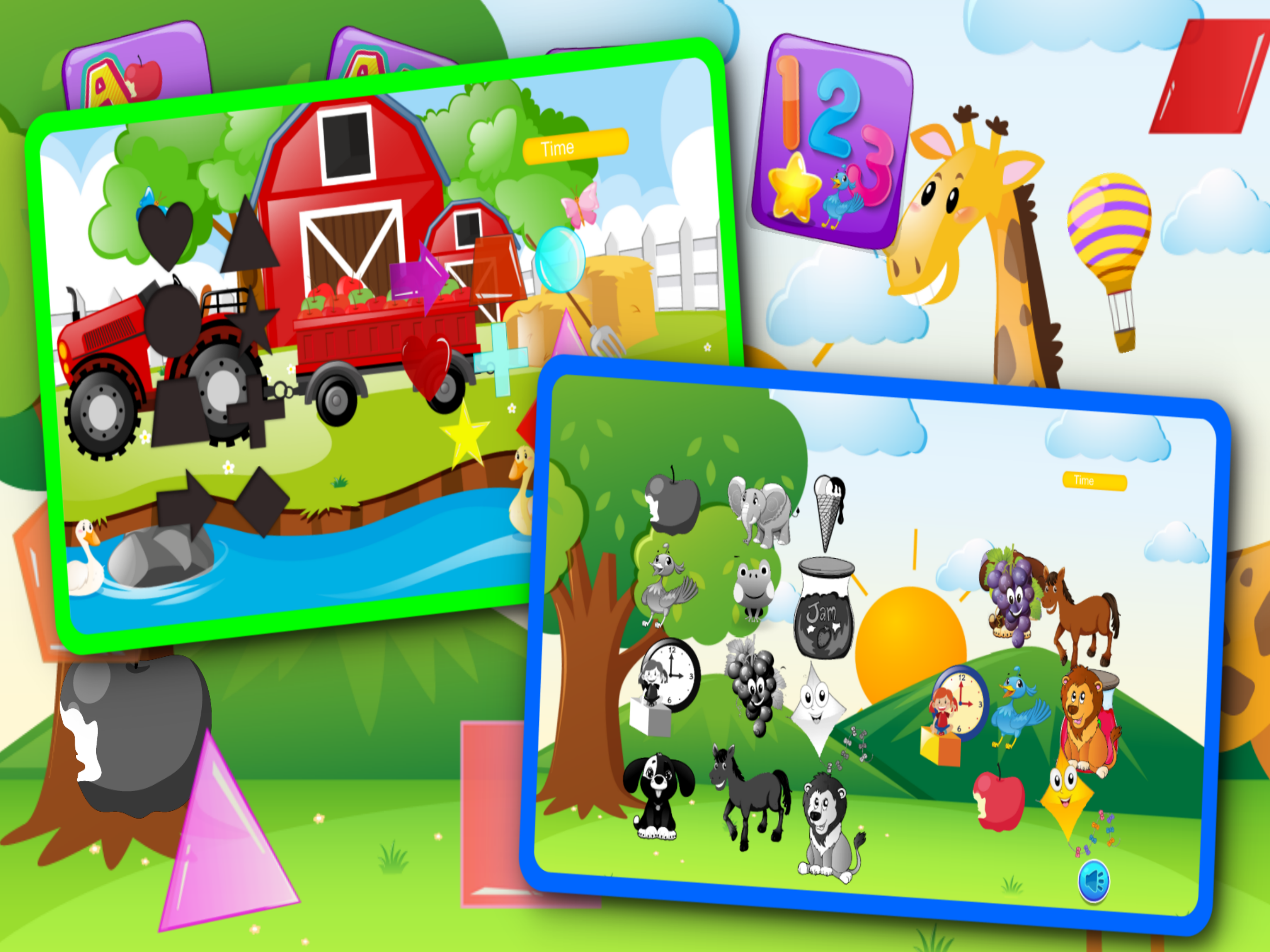 Kids shapes ABC toddler learning game