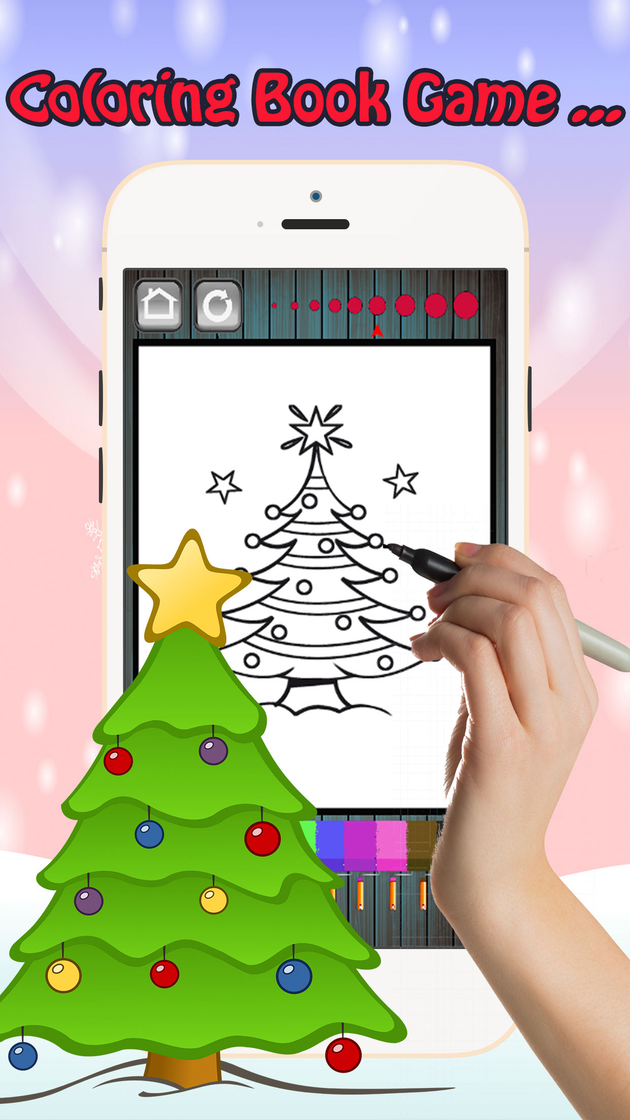 Color Santa:Christmas Coloring Book Pages Fun Kids screenshot 2