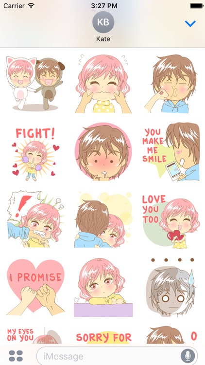 Love couple sweet romance 2 for iMessage Sticker