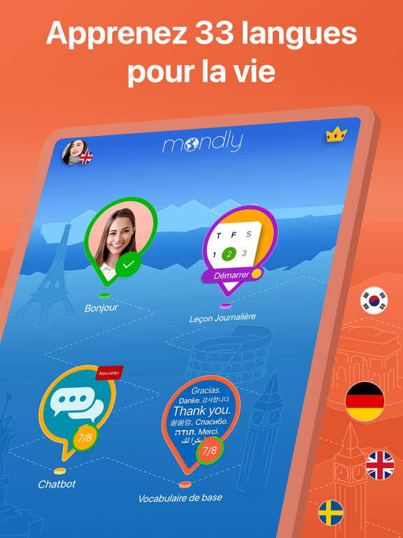 Screenshot #5 pour Mondly: Apprendre 33 langues