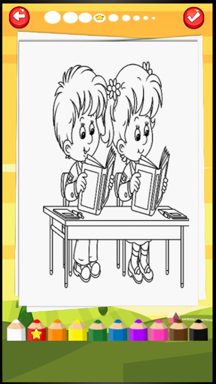 Coloring Book for Kids Game Back to School Season