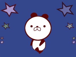 日常で使う挨拶です。デカ文字でひらがなで使えるよ。 ゆるいパンダがあいさつします。