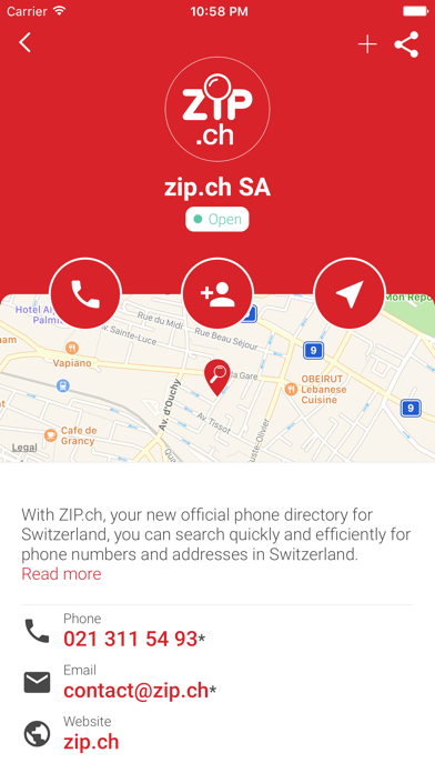 Screenshot #3 pour ZIP.ch - smart local search