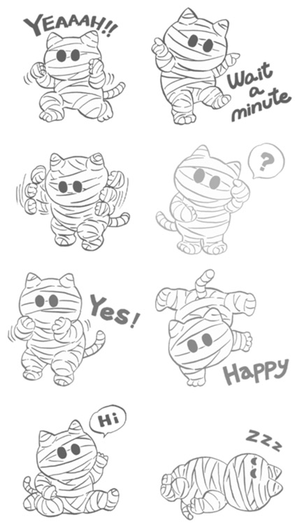 Mummy Cat Stickers