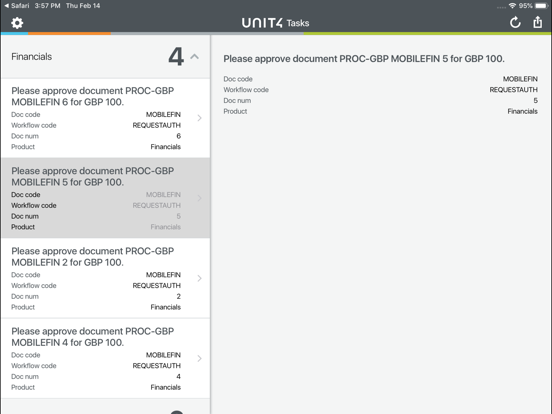 Screenshot #5 pour Unit4 Financials Tasks
