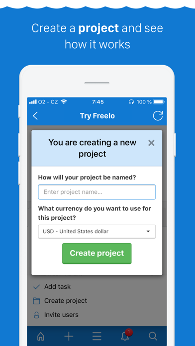 Freelo Project Management Screenshot