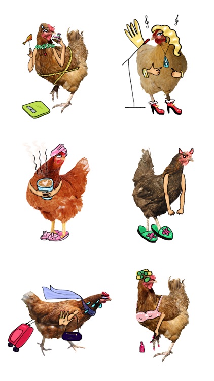Glamor for chickens stickers