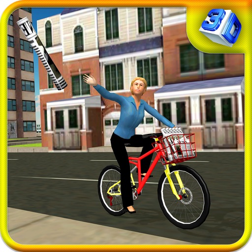 Newspaper Bicycle Girl & Bike Sim