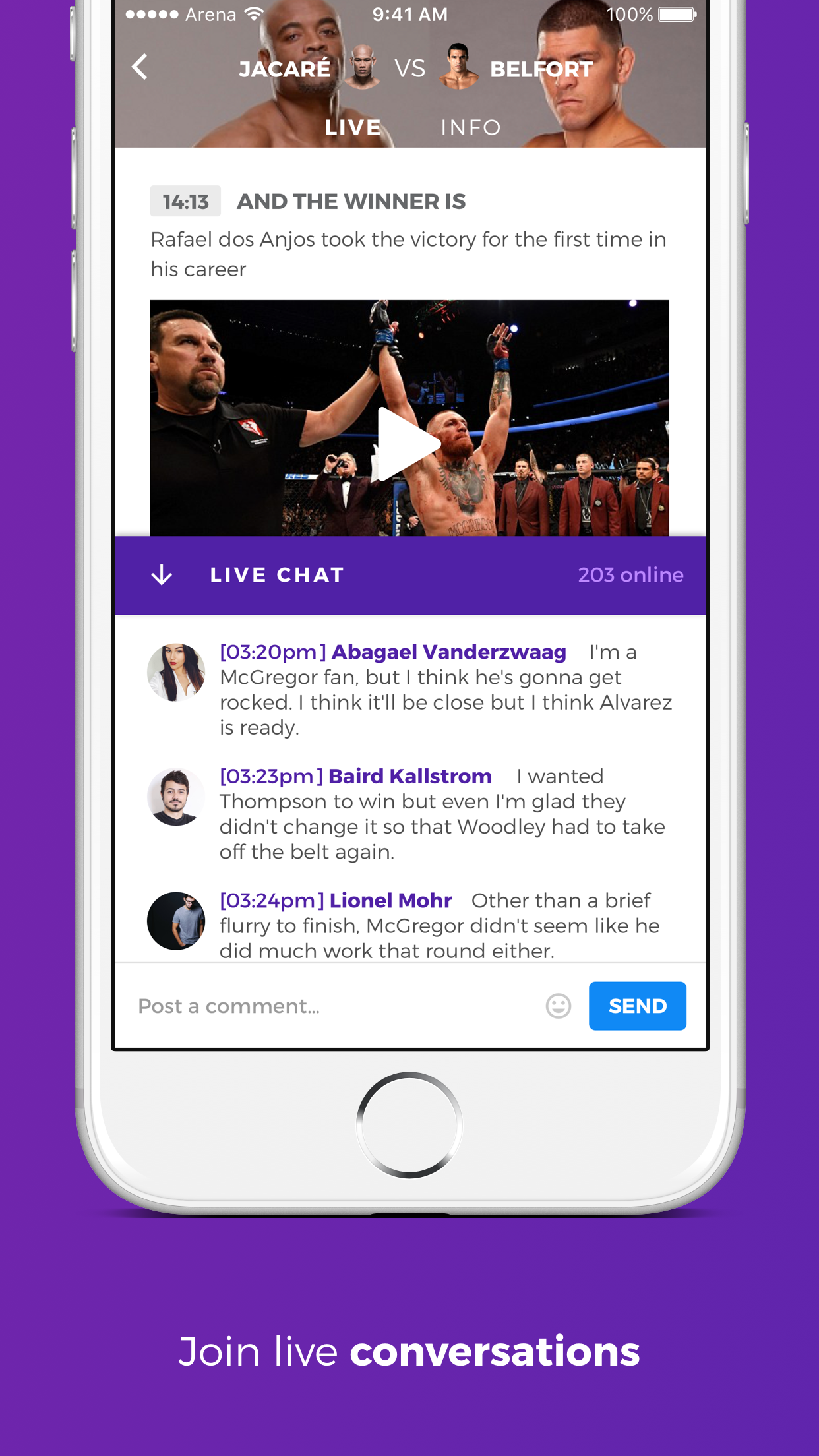 Arena - Sports Chat screenshot 2