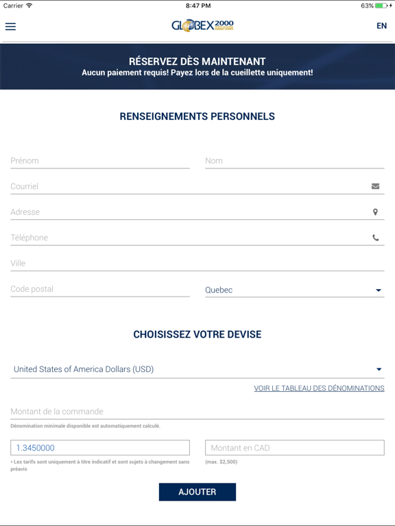 Screenshot #5 pour Globex 2000 Currency Exchange