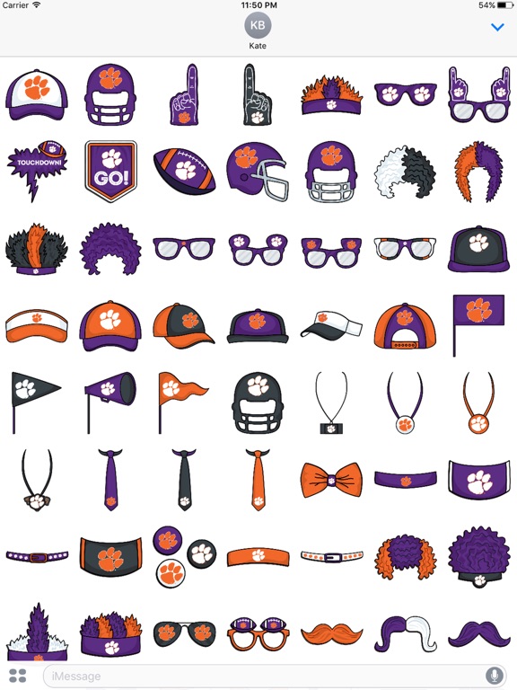 Screenshot #5 pour Clemson Tigers Plus Stickers for iMessage