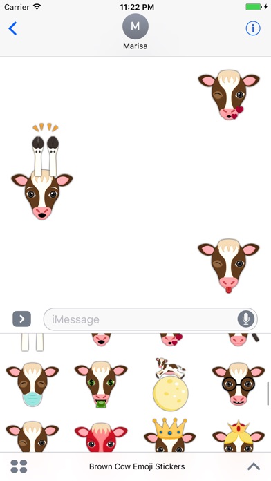 Brown White Cow Emoji Stickersのスクリーンショット3 Brown White Cow Emoji Stickersのスクリーンショット3