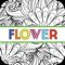 The flower colorful is the application to coloring for adults and girl