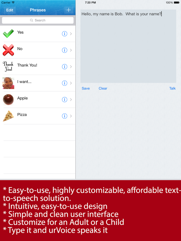 Screenshot #4 pour urVoice AAC – Text to speech with type and talk!