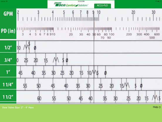 Taco Accu-Flo Slide Rule