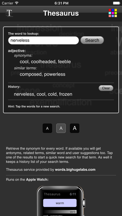Thesaurus App Screenshot