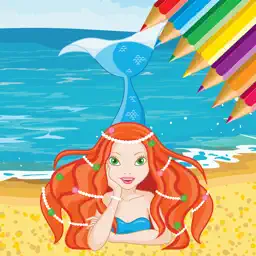 Mermaid Sea Animals Coloring Book Drawing for kids app icon