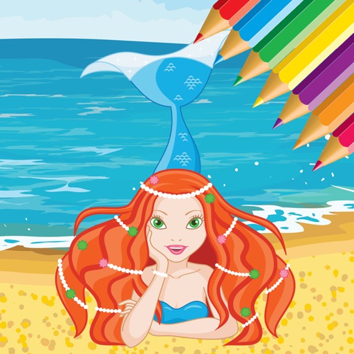 Mermaid Sea Animals Coloring Book Drawing for kids iOS App