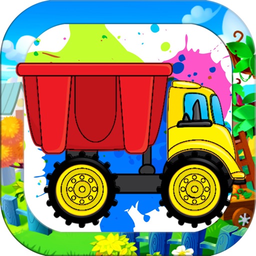 Drawing Car and Trucks Coloring Book for Kids Game icon