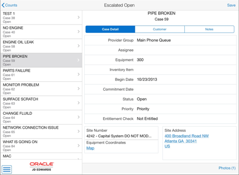 Review Cases Tablet for JDE E1 screenshot 2